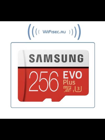 Карта памяти microSDXC UHS-I U3 Samsung EVO PLUS 256 ГБ, 100 МБ/с, Class 10, MB-MC256HA/RU, 1 шт., переходник SD