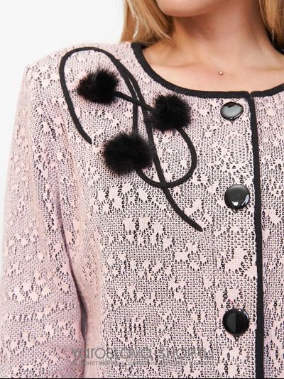 Женский вязаный жакет розового цвета