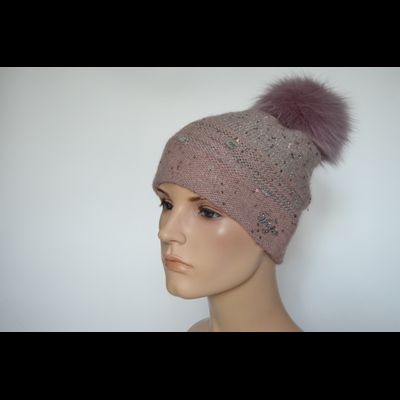 Шапка с помпоном и шарф Vizio Италия 5117 розовый комплект