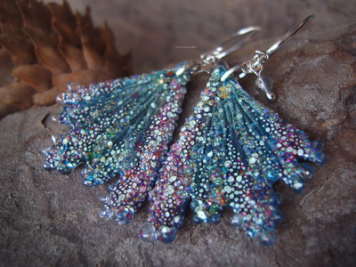 Коллекционные серьги "Крылышки весенней Лелефеи", лабрадоры и звёздочки