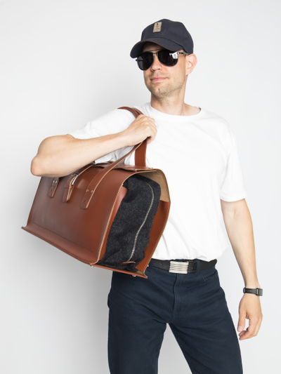 Кожаная дорожная сумка Gavardo Premium red (арт. 
4043-53)