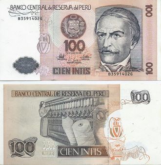 Перу 100 инти 1987 г.