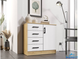 КОМОД "К800-1Д" 800*830*440 ( вотан/белый гладкий )