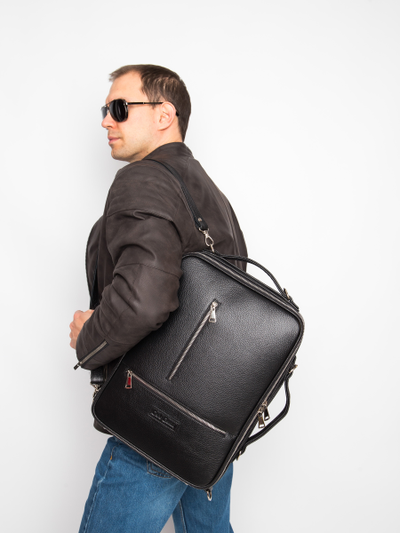 Кожаная сумка-рюкзак Castenaso black (арт. 3108-01)