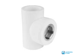 Тройник переходной с внутренней резьбой VALFEX 20*1/2" белый