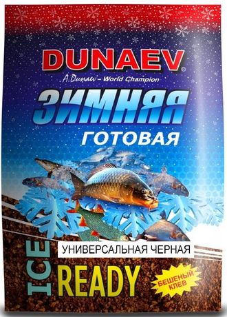 Прикормка зимняя, увлажненная &quot;Dunaev Ice-Ready&quot;, 0.5 кг, Универсальная Чёрная