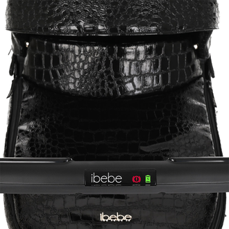 Коляска 2в1 ibebe i-stop Crocodile Экокожа Black, черная рама