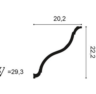 Карниз C335 - 22,2*20,2*200см