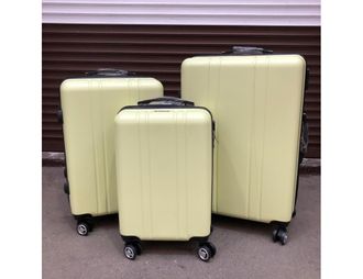 Комплект из 3х чемоданов Поликарбонат Olard S,M,L лимонный