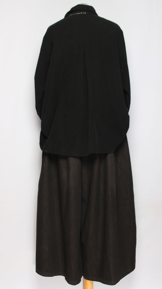 Рубашка вельветовая "Укороченная защип сзади" черная р.46-54