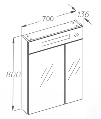 ЗЕРКАЛЬНЫЙ ШКАФЧИК ФРЕШ 70 С ПОДСВЕТКОЙ