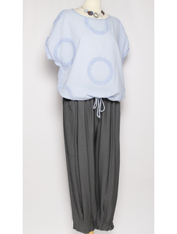 Брюки-бананы "ВИСКОЗА" графит, хаки до р.54