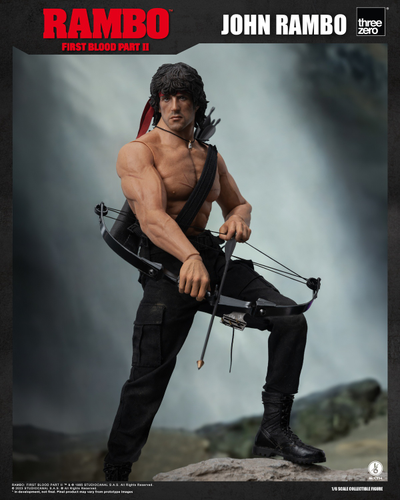 Джон Рэмбо в черном (Сильвестр Сталлоне)  - Коллекционная ФИГУРКА 1/6 scale John Rambo 2.0 (3Z03280W0) - Threezero