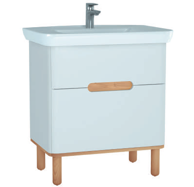 Шкаф Vitra Sento с раковиной, с 2 ящиками, 80 см, цвет матовый белый, 60824