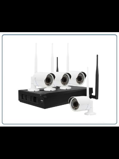 ST, комплект WiFi видеонаблюдения с 4 уличными видеокамерами Full HD, поддержка 1 HDD до 4 Тб