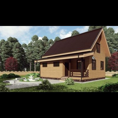 Одноэтажный каркасный дом с мансардой с тремя спальнями 110м² (SK12)