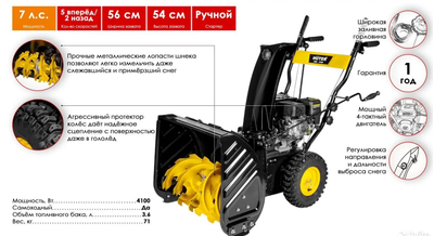 Снегоуборщик бензиновый Huter SGC 4100