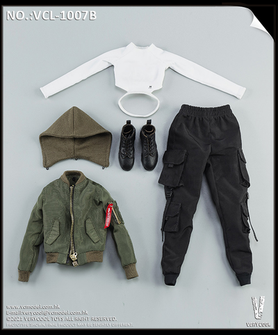 Женский комплект с курткой (оливковая) - 1/6 Fashion Jacket Set (VCL-1007B) - VERYCOOL