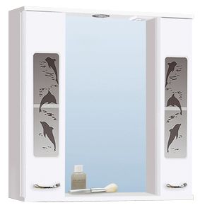 Шкаф зеркальный "Дельфин 800" белый с подсветкой Vako