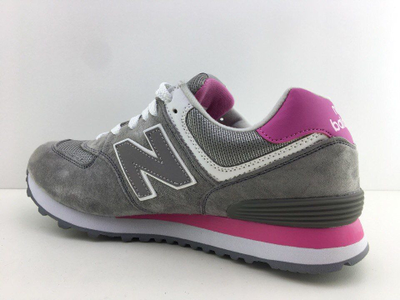 New Balance 574 серые с сиреневым