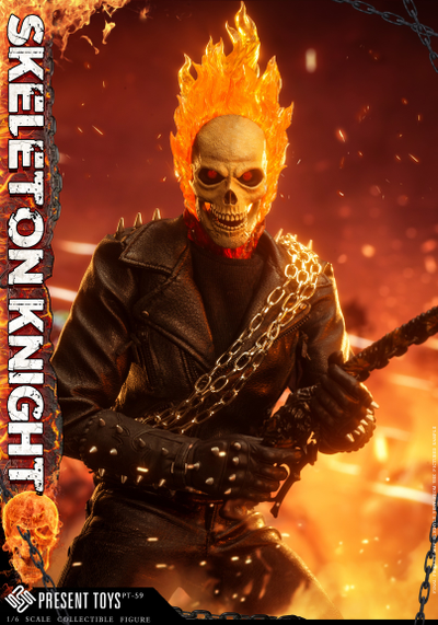 ПОСЛЕ ОБЗОРА - Призрачный Гонщик (Николас Кейдж, Ghost Rider) - Коллекционная ФИГУРКА 1/6 scale Skeleton Knight (PT-sp59) - PRESENT TOYS
