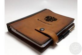 блокнот с гербом, кожаный ежедневник, блокнот из натуральной кожи, дорогой ежедневник купить