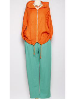 Брюки "ХЛОПОК С РЕМНЕМ" морская волна 46-54