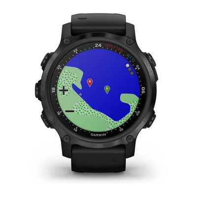 Умные часы Garmin Descent MK2S угольно-серый корпус с DLC-покрытием, черный силиконовый ремешок 010-02403-04