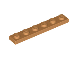 Plate 1 x 6, Medium Nougat (3666 / 6295464)