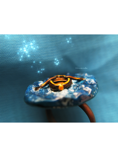 По морю лодочка плыла... Морское кольцо из полимерной глины