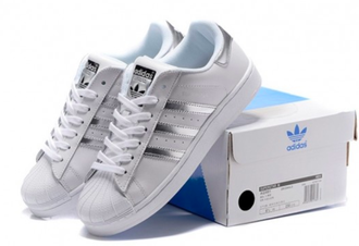 Adidas SuperStar Белые с серым (36-40) Арт. 011МF