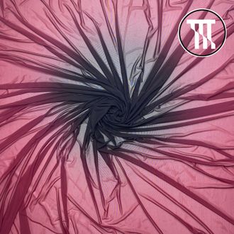 Сетка-стрейч градиент, цв. Черный + Вишня (R=75 см)