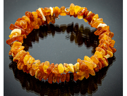 Браслет лечебный из необработанного янтаря, двойной , безразмерный