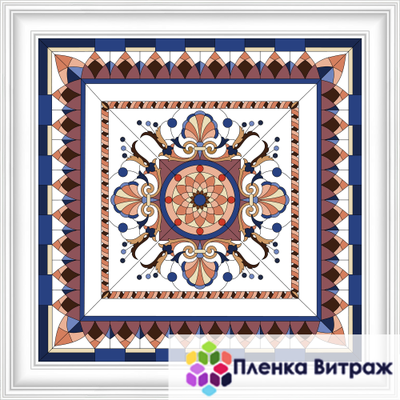 Пленка самоклеющаяся на потолок , витражная пленка, пленочный витраж с классическим рисунком