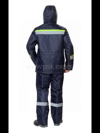 Костюм КОМФОРТ-ЗИМА с полукомбинезоном, синий/неон
