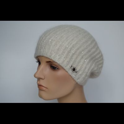 Белый женский берет зимний Vizio Италия 8070 B
