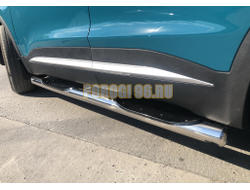 Пороги труба с проступью Папа Тюнинг d76 для TENET T7 2025-