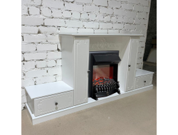 электрокамин с тумбами и полками