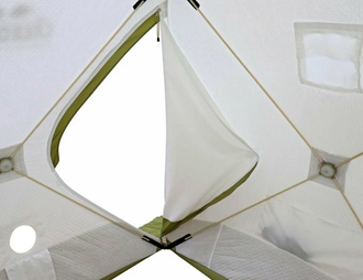 Палатка зимняя куб СЛЕДОПЫТ "Premium" (2,4х2,4м), 4-местная, 3-слойная