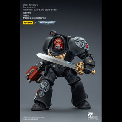 Терминатор Черных Храмовников (Warhammer 40K) - КОЛЛЕКЦИОННАЯ ФИГУРКА 1/18 Black Templars Terminator with Power Sword and Storm Bolter (JT03097) - JOYTOY