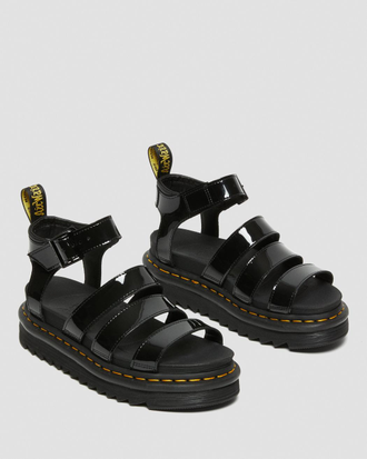 Dr. Martens BLAIRE PATENT LEATHER STRAP SANDALS черные