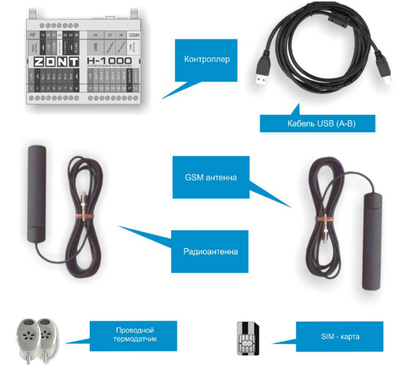 Универсальный отопительный контроллер ZONT H-1000