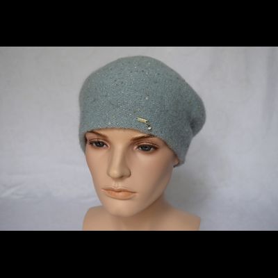 Вязаный берет голубого цвета Vizio Италия 6943