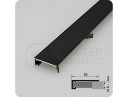 Микроплинтус Русский профиль ширина 18мм, длина 2,4м. цвет черный матовый