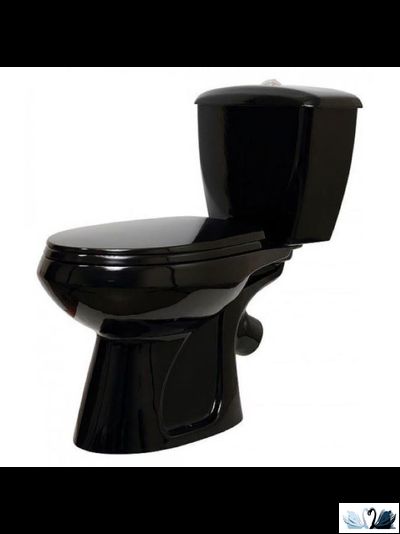 Унитаз с бачком Оскольская керамика Элисса Антивсплеск, черный, Стандарт (сиденье арматура УКЛАД)