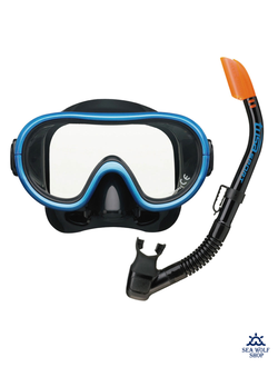 Маска для дайвинга с трубкой TUSA UCR0101 комплект SP-580 черн. силикон