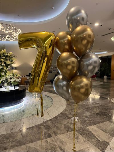 Шар-цифра 102 см с гелием Золото