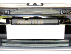 Защита радиатора Mitsubishi Outlander III 2015-2018 (4 части) chrome с парктроником