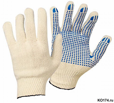 Перчатки ХБ с ПВХ 7.5 класс 6 нитей