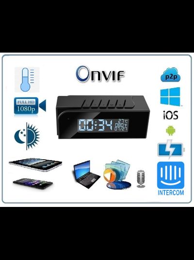 WiFi видеоняня/охранная видеокамера с информатором времени, температуры в помещении, с DVR, Full HD (TinyCam)